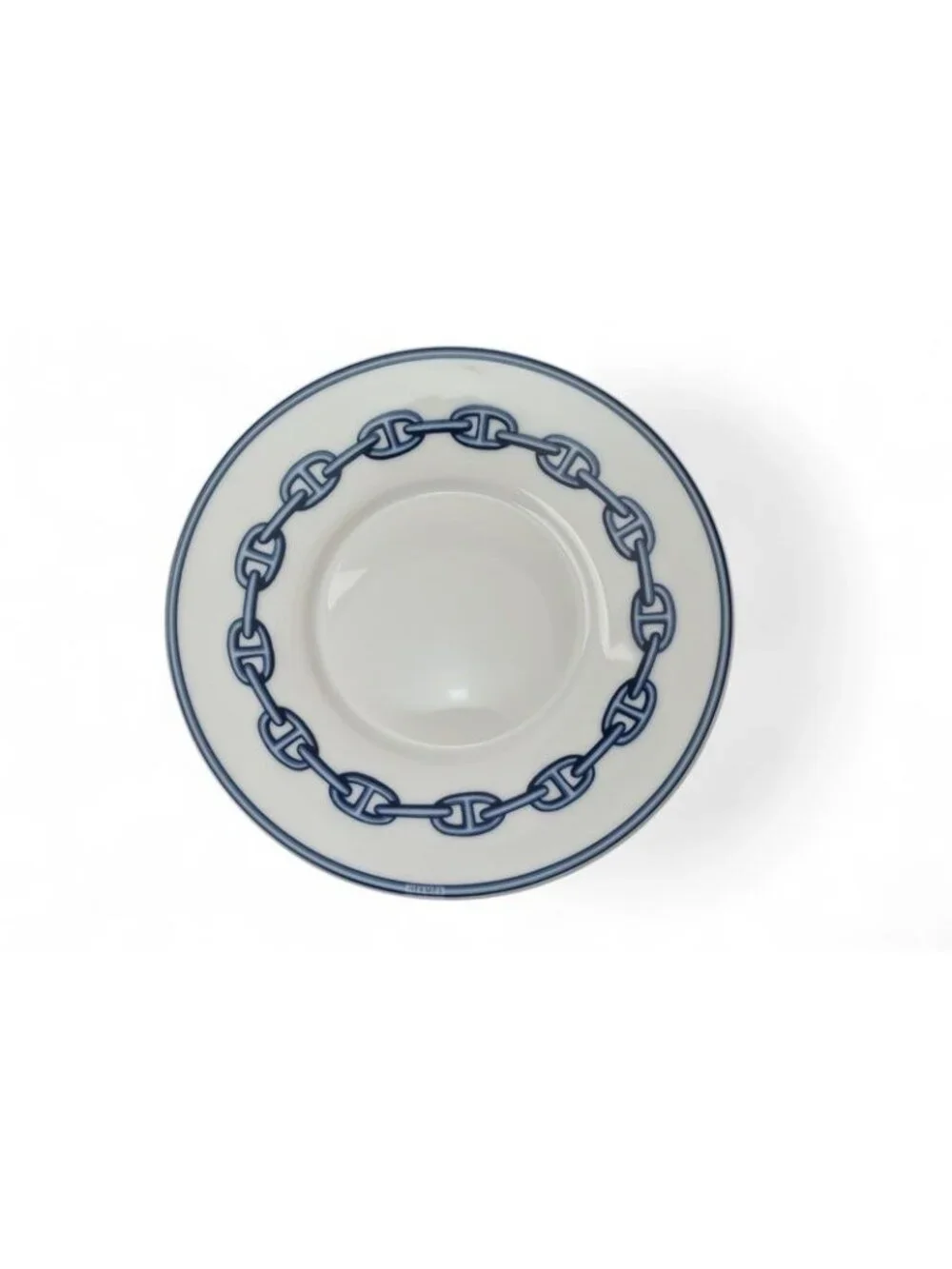 Hermes Set Of 2 Cups And Saucers Pottery Chaine D'Ancre Blue White